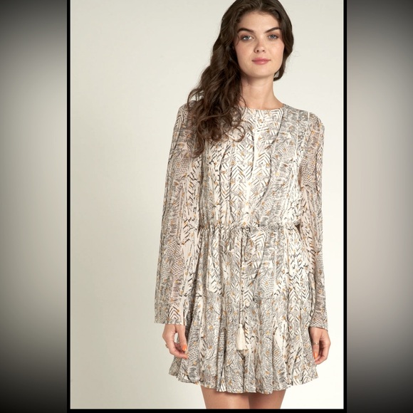 EN CREME PRINT LONG SLEEVE FLARE SKIRT DRESS ❤️IN STORES❤️ - Picture 5 of 5